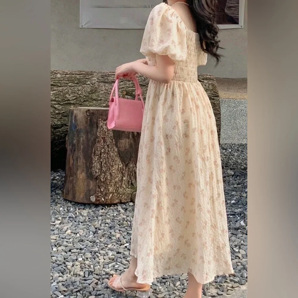 SHEIN Cream Floral Maxi Dress - Picture 2 of 5